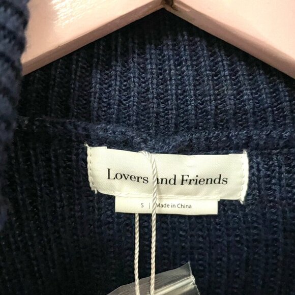 NWT Lovers and Friends Navy Blue Distressed Long Sleeve Keeney Dress Size S - Picture 5 of 8